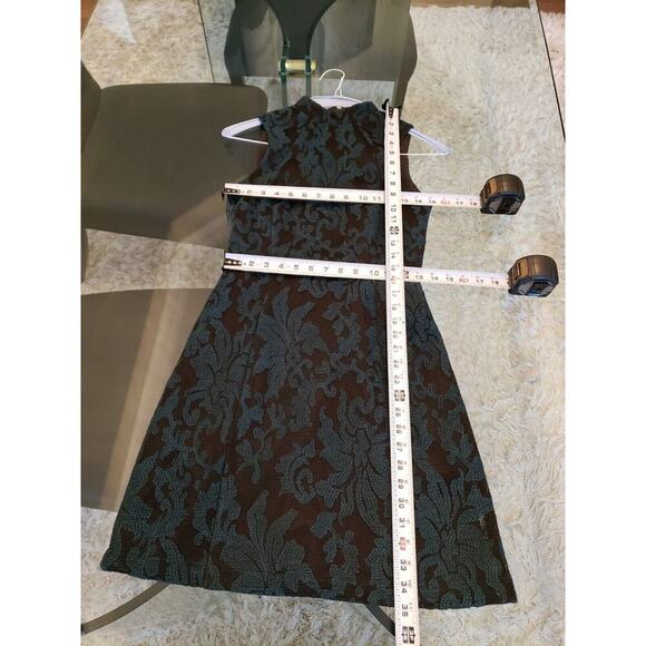 H&M Womens Black Green Lace Embroidered Sleeveless Back Zip Knee Length Dress 6 - Picture 12 of 13